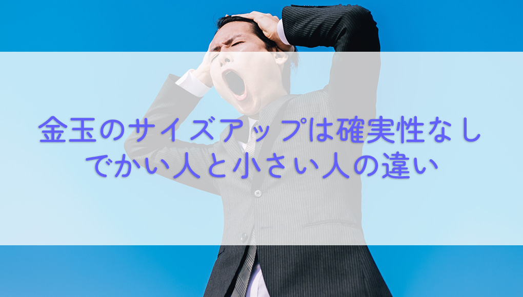 【真剣なくだらない話】金玉を確実に大きくする方法は存在しない。でかい人と小さい人の違い