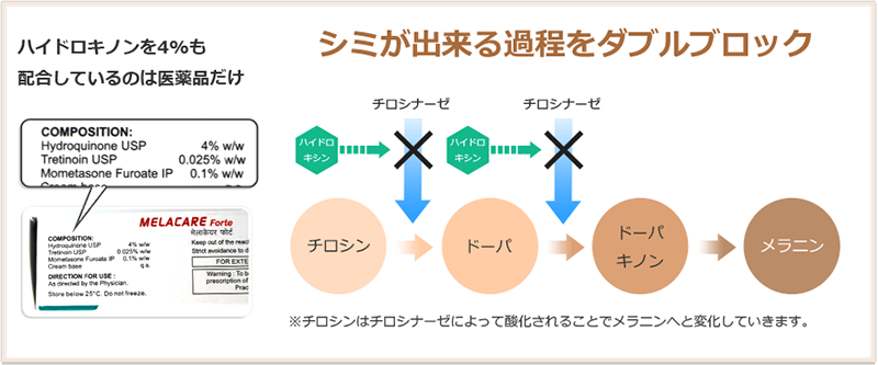 シミが出来る過程をダブルブロック