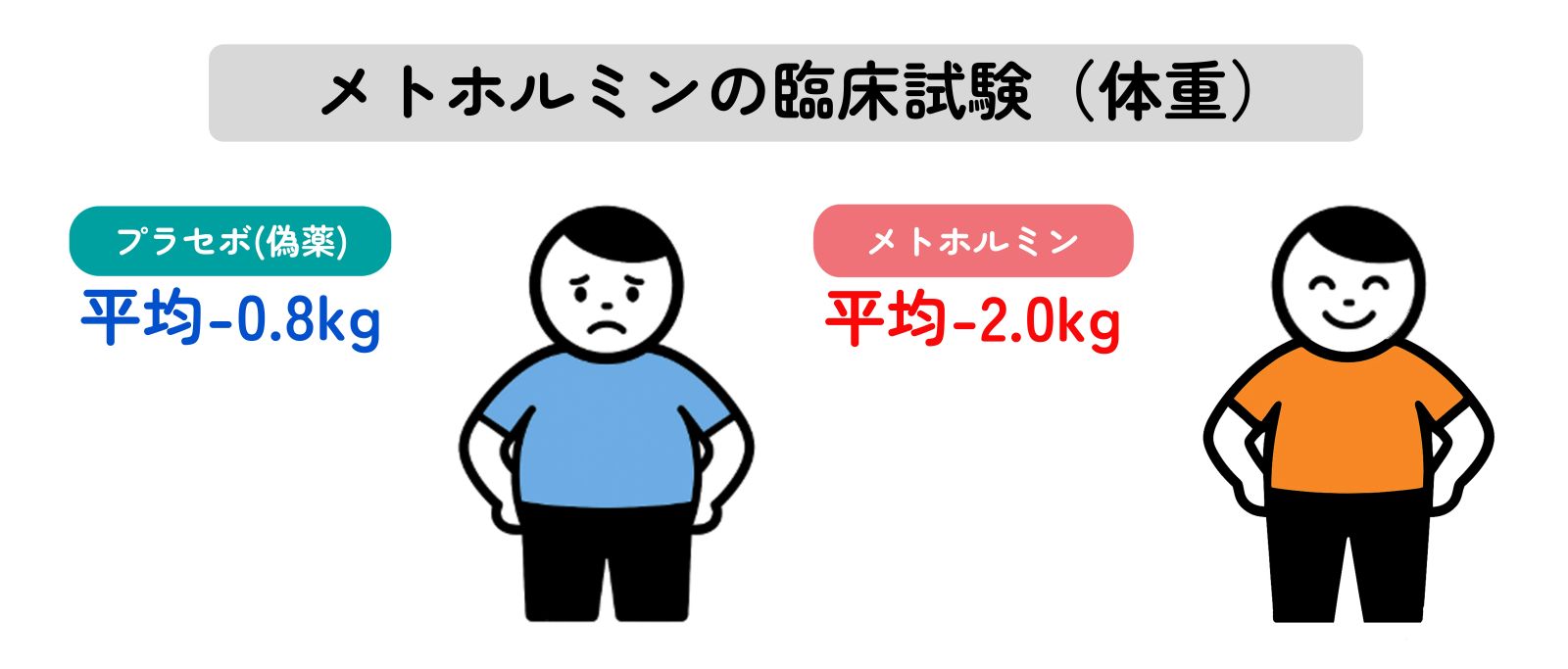 メトホルミンの臨床試験結果のイラスト