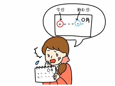 トリキュラーを生理日以外に飲み始めた場合の効果についての解説イラスト