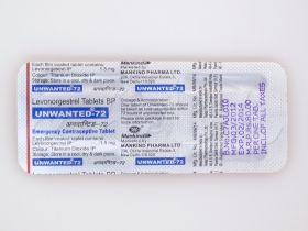 アンウォンテッド72(Unwanted72・アフターピル)のシート裏